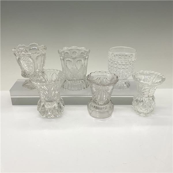 6pc Pattern Glass Toothpick Holders
