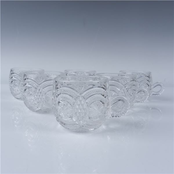 6pc Pressed Glass Punch Cups