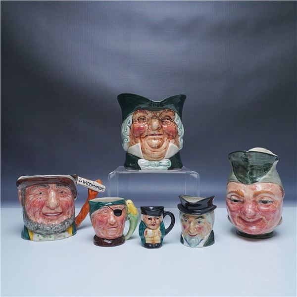 6pc Decorative Character Jugs Collection