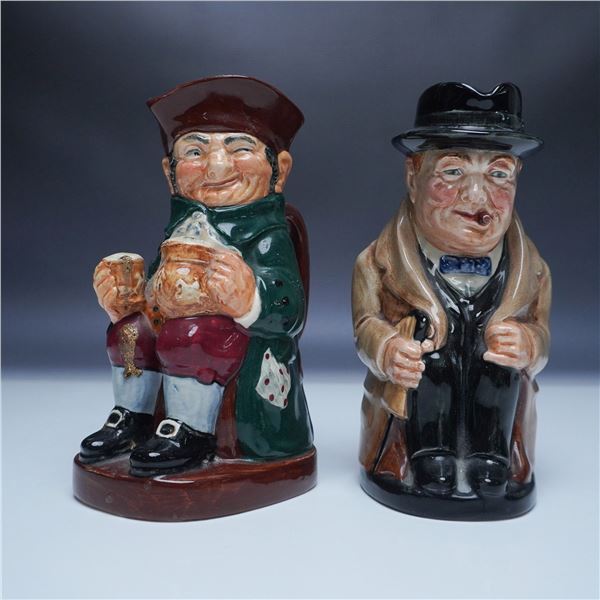 Royal Doulton Toby Jugs Winston Churchill & Old Charlie