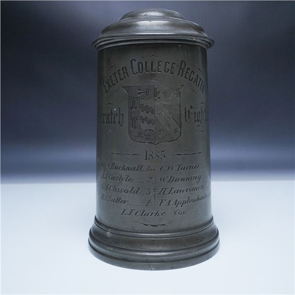 Exeter College Regatta Pewter Tankard, 1885