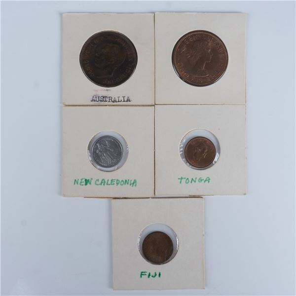 5pc Vintage Oceanian Coins