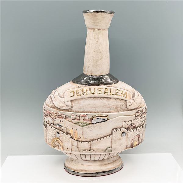 Handcrafted Jerusalem-Themed Ceramic Vessel