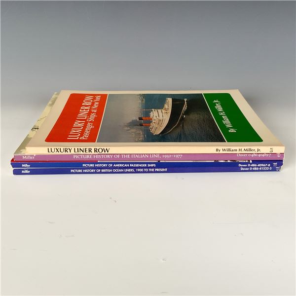 4pc Set of Ocean Liner History Books by William H Miller Jr