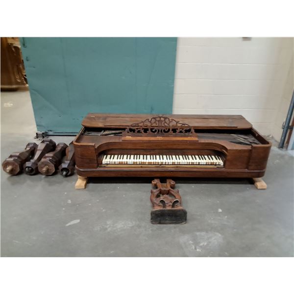 Antique Baby Grand Piano Turn of the Century w/Castor Legs - As Is