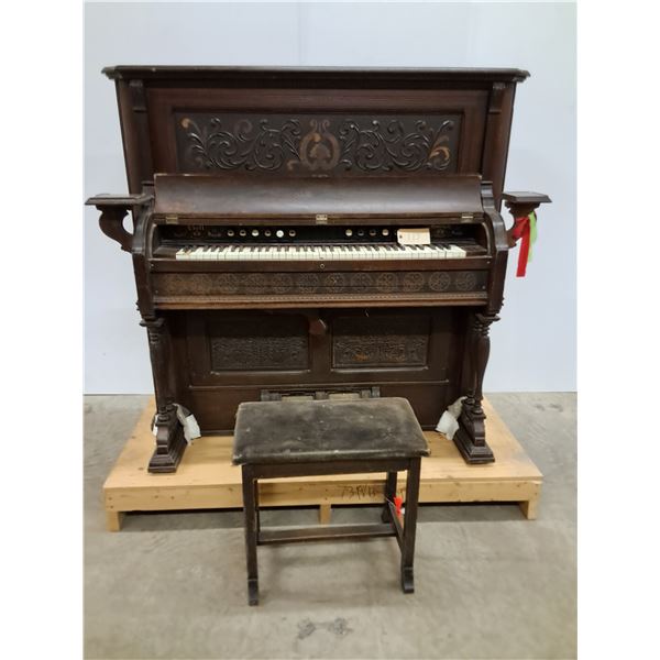 Bell Co. Antique Pump Organ w/Stool  - As Is