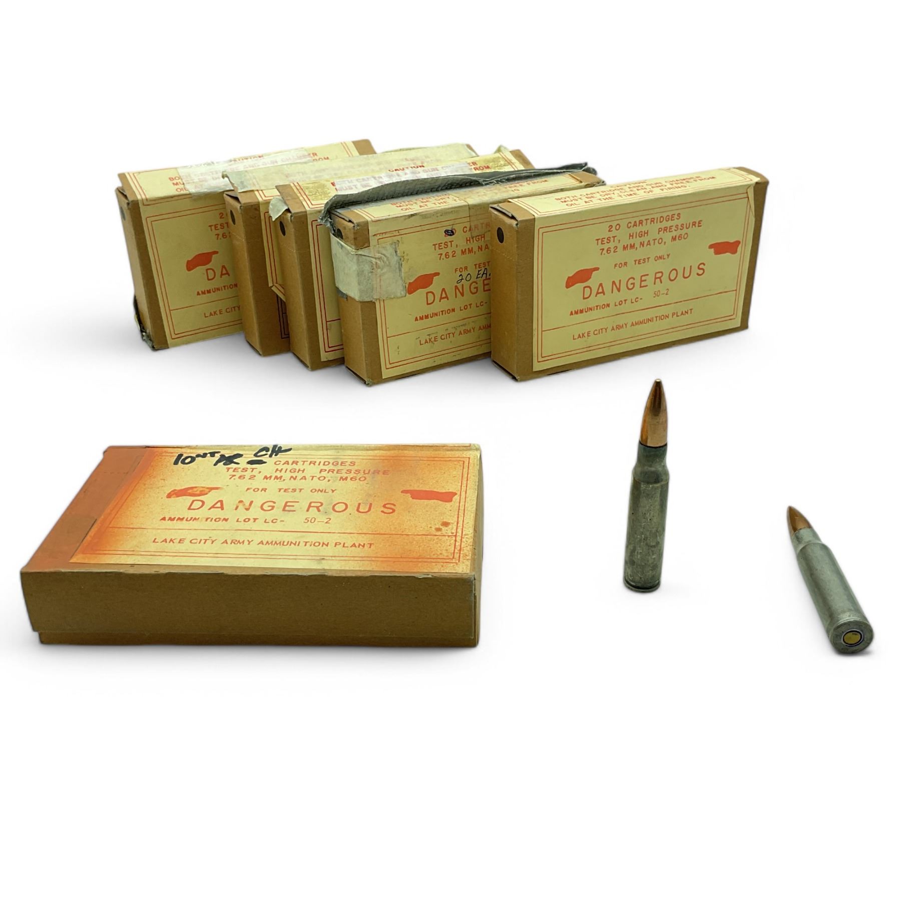 Lake City Army Ammunition 7.62mm Nato, M60 Test Ammunition, 110 Rounds