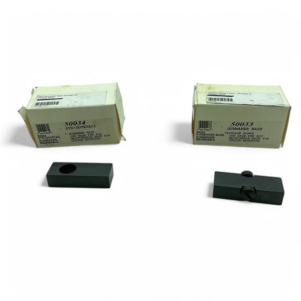 Assorted Machinable Bases for Custom Mounting, Windage Screw and Standard Dovetail