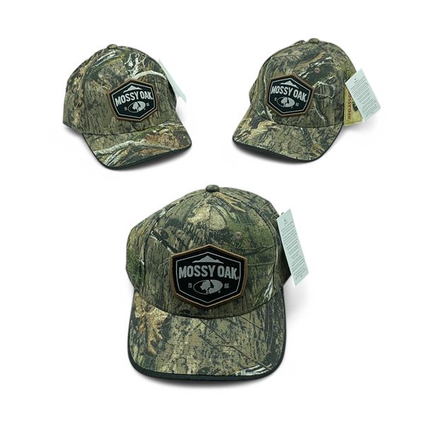 Mossy Oak Camo Hat, OSFM X 3 Qty