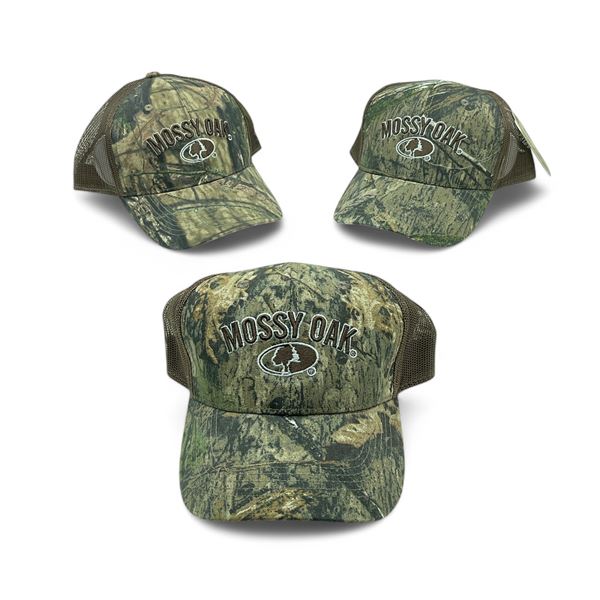 Mossy Oak Camo Mesh Back Hat, OSFM X 3 Qty