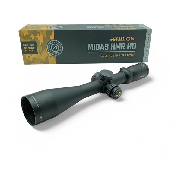 Athlon Midas HMR HD 2.5-15x50mm Scope, BDC 600A SFP Reticle