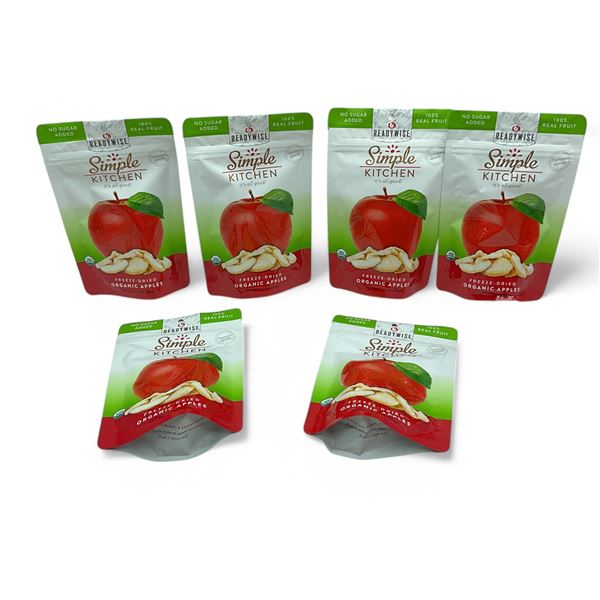 Ready Wise Simple Kitchen Freeze Dried Apple, 0.7 oz Bag X 6 Qty