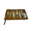 Image 1 : Variety of Hand Forged Damascus Kitchen Knives in Leather Roll, New