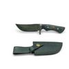 Image 2 : Hand Forged Damascus Fixed 4.5" Blade Knife with Leather Sheath, New