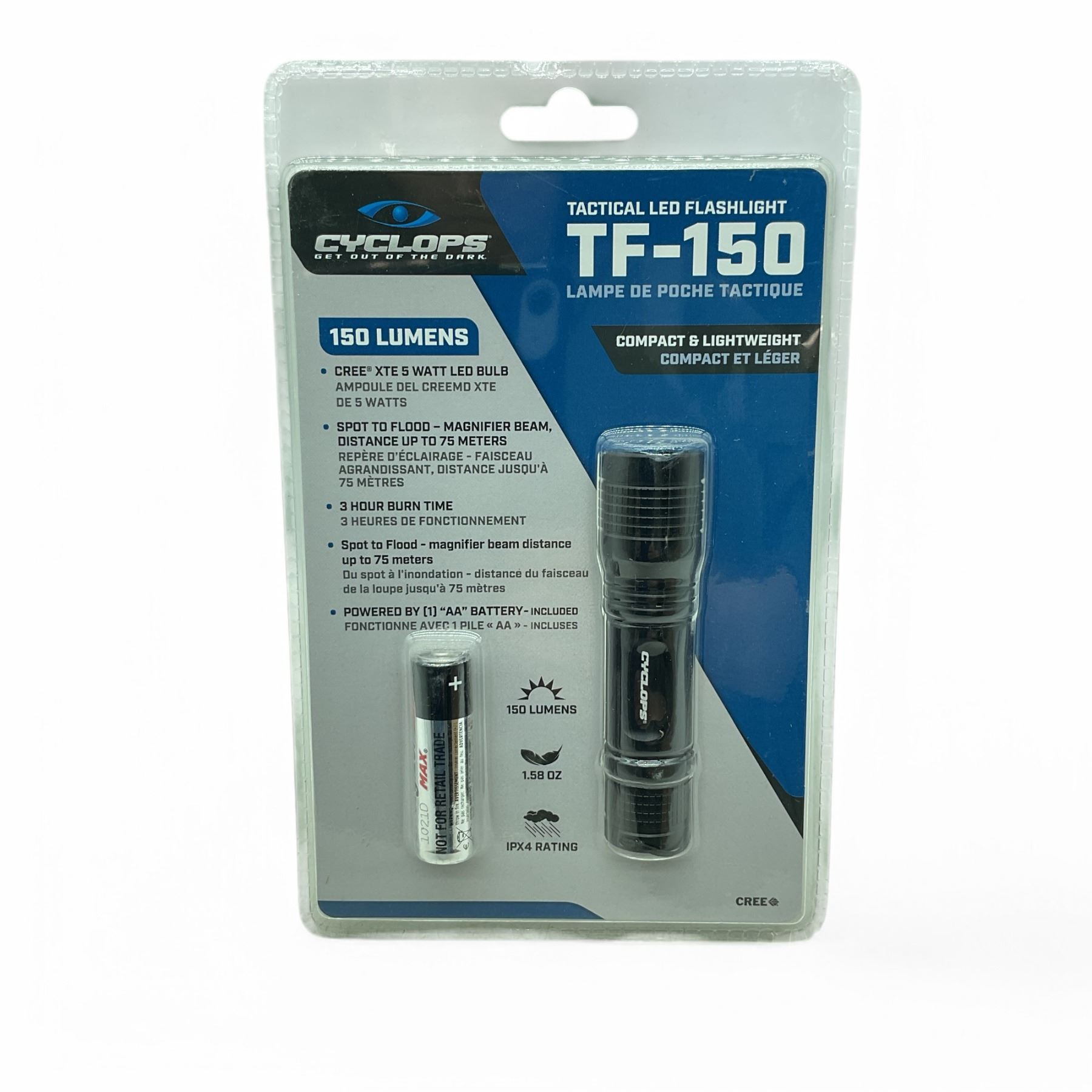 Syclops Led Cyclops Tactical 150 Lumens Compact LED Flashlight, New