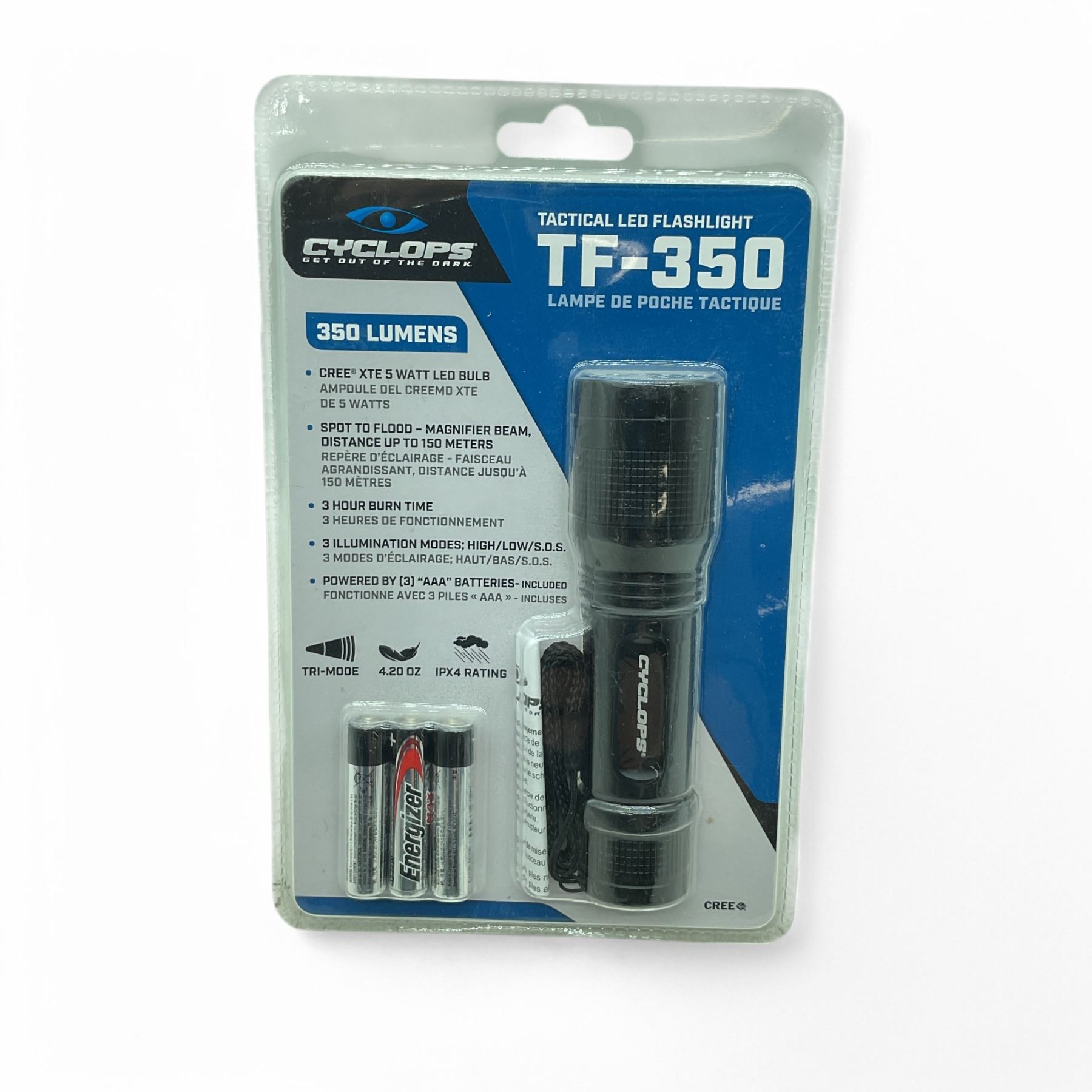 Syclops Led Cyclops TF-350 Tactical 350 Lumens LED Flashlight, New