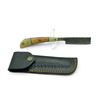 Image 2 : Folding Damascus Razor Blade with Leather Belt Sheath