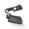 Image 1 : Fixed 3" Damascus Blade Knife with Red Handle, Leather Belt Sheath