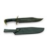 Image 1 : Fixed 10 1/2" Damascus Blade Knife with Leather Belt Sheath