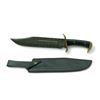 Image 2 : Fixed 10 1/2" Damascus Blade Knife with Leather Belt Sheath