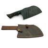 Image 1 : Fixed 7" Damascus Blade Cleaver with Leather Sheath