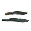 Image 1 : Fixed 9 1/2" Damascus Kukri Blade Knife with Leather Sheath