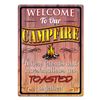 Image 1 : River's Edge Metal 17" X 12" Sign, 'Welcome to Our Campfire', New