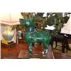 Image 2 : CHINESE GREEN GLAZED POTTERY, DOG FIGURE IN THE ARCHAIC STYLE (DOES NOT INCLUDE STAND)