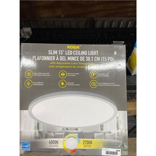 Koda Slim 15-Inch LED Ceiling Light with Adjustable Color Temperature