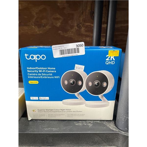 Tapo Indoor/Outdoor Home Security Wi-Fi Cameras, 2K QHD