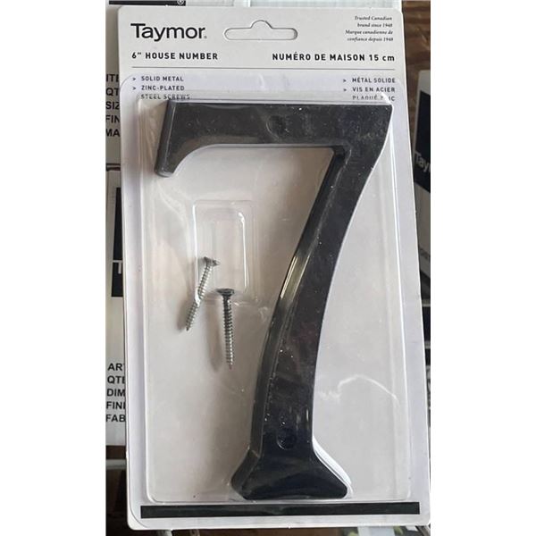 Lot of 14 Taymor Black Number 7 House Numbers with Mounting Screws