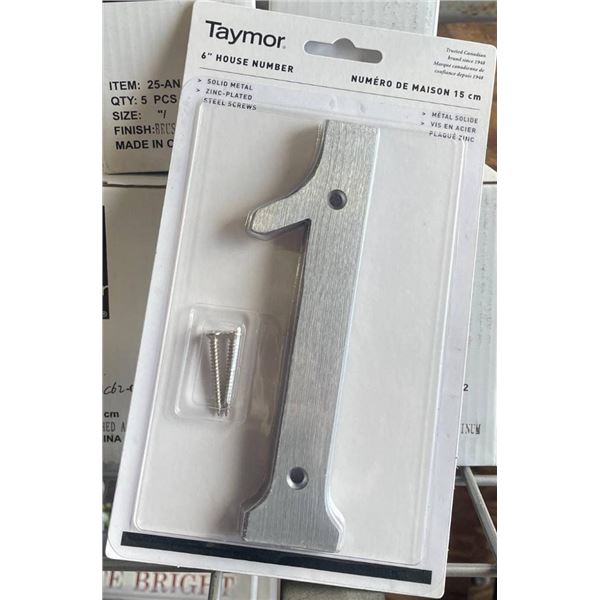 Lot of 5, Taymor Number 1 House Brushed Aluminum, 7-inch Size