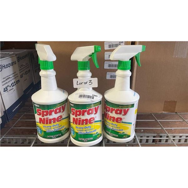 Lot of 3 Spray Nine 32oz, Heavy Duty Cleaner and Degreaser