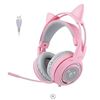 Image 1 : SOMIC G951S Pink Gaming Headset with Cat Ears and Microphone