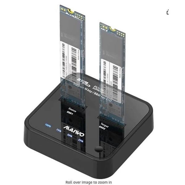 MAIWO 2 Bay M.2 PCIe NVMe SSD Docking Station, M.2 NVME SSD Duplicator Cloner Dock, Support Max 2*4T