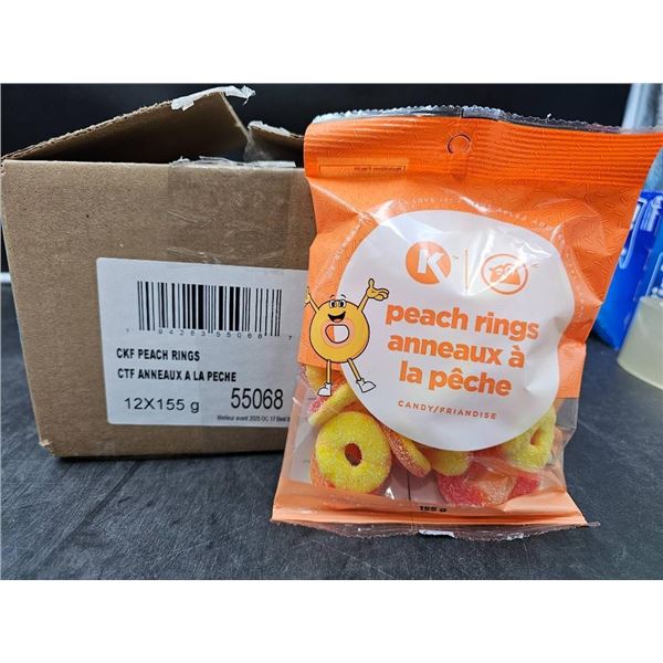 CKF 155g Peach Rings, 12-Pack, SKU 55068