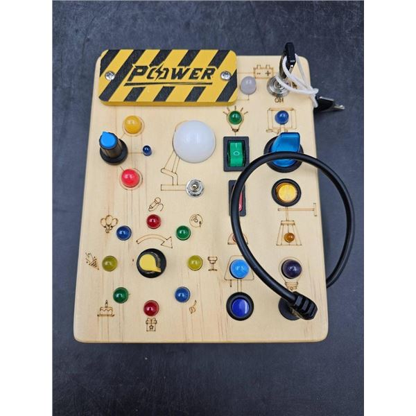 Wooden Sensory Panel With Multi-Feature Components