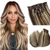 Image 1 : Licoville Premium Human Hair Extensions with Clip-in/Tape-in Options