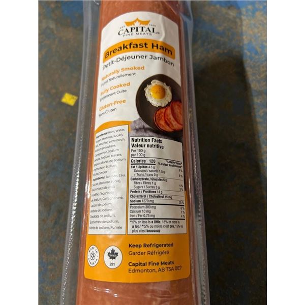 ***FROZEN***  Capital Fine Meats Breakfast Ham Gluten-Free 1kg