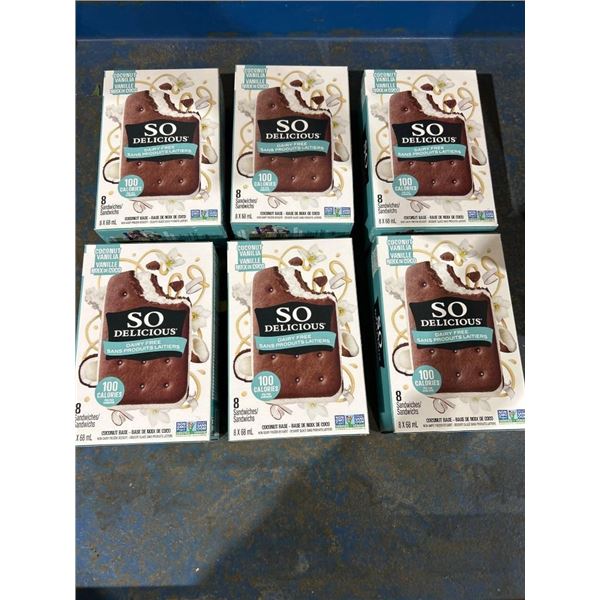 ***FROZEN***  So Delicious Dairy Free Coconut Vanilla Sandwiches – 8 Count x 6