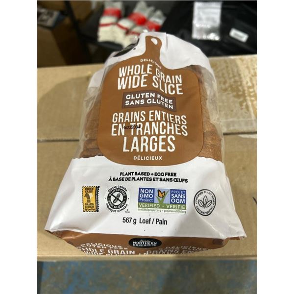 ***FROZEN***  Whole Grain Wide Slice Gluten Free Bread, Lot of 8, 567 g Each