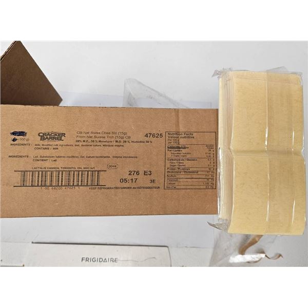 ***FROZEN*** Cracker Barrel Swiss Cheese Slices 6x500g