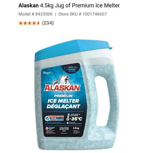 Alaskan 4.5kg Jug of Premium Ice Melter, Works down to -35
