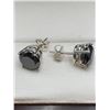 Image 3 : Natural Black Diamond Solitaire 5.20 Carats Stud Earrings in 925 Sterling Silver Appraisal $4900.00