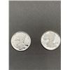 Image 1 : Set of Two 1 Gram Fine .999 Silver  Walking Liberty Rounds
