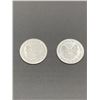 Image 3 : Set of Two 1 Gram Fine .999 Silver  Walking Liberty Rounds