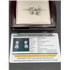 Image 1 : Pair Of Synthetic Diamond Earrings 2.60 Carat TW set in .925 Silver Apprasial $3940.00