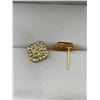Image 1 : Gold-Tone Stud Earrings and Rhinestone Bangle Jewelry Set