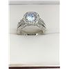 Image 1 : .925 Silver Ring with 1.25 Carat Cushion Cut Solitaire and triple  Accented Band