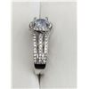 Image 2 : .925 Silver Ring with 1.25 Carat Cushion Cut Solitaire and triple  Accented Band